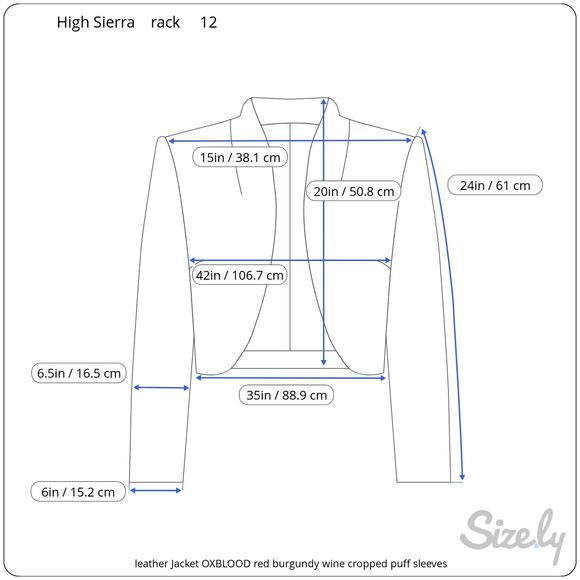 leather Jacket OXBLOOD red burgundy wine cropped puff sleeves - Picture 2 of 16